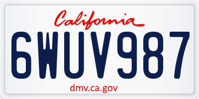 CA license plate 6WUV987