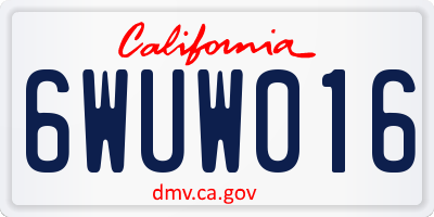 CA license plate 6WUW016