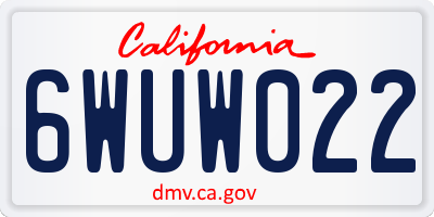 CA license plate 6WUW022