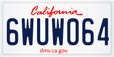 CA license plate 6WUW064