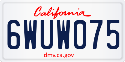 CA license plate 6WUW075