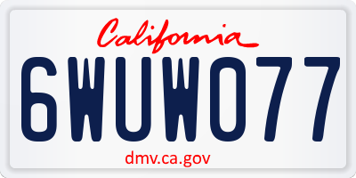 CA license plate 6WUW077