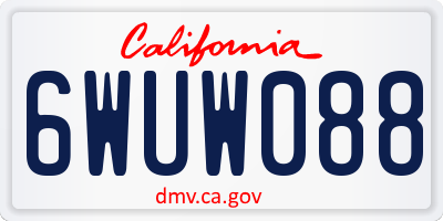 CA license plate 6WUW088