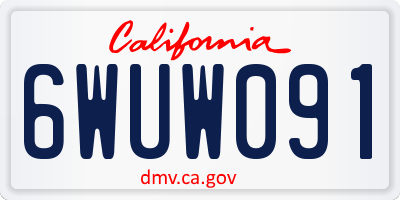 CA license plate 6WUW091