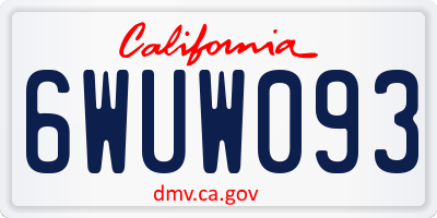 CA license plate 6WUW093