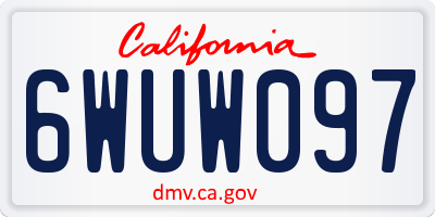 CA license plate 6WUW097