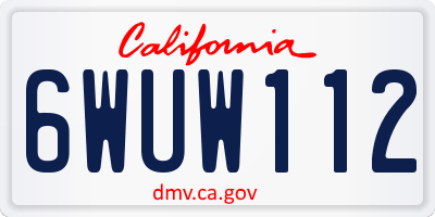 CA license plate 6WUW112