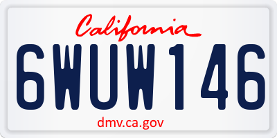 CA license plate 6WUW146