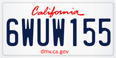 CA license plate 6WUW155