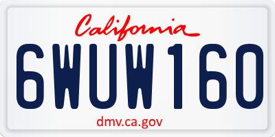 CA license plate 6WUW160
