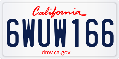 CA license plate 6WUW166