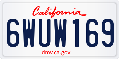 CA license plate 6WUW169
