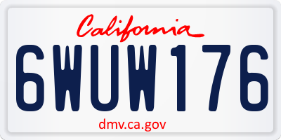 CA license plate 6WUW176