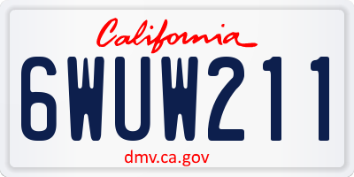 CA license plate 6WUW211