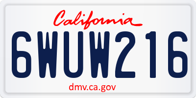 CA license plate 6WUW216