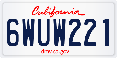 CA license plate 6WUW221