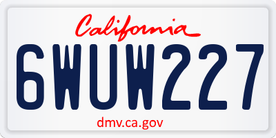 CA license plate 6WUW227