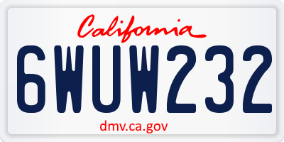 CA license plate 6WUW232