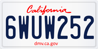 CA license plate 6WUW252