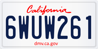 CA license plate 6WUW261