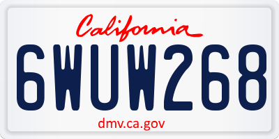 CA license plate 6WUW268