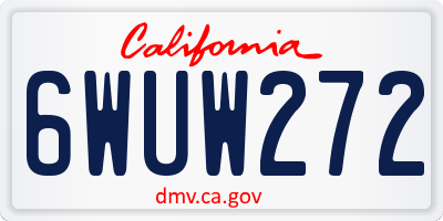 CA license plate 6WUW272