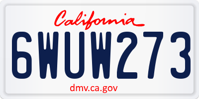 CA license plate 6WUW273