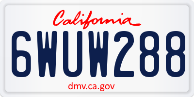 CA license plate 6WUW288