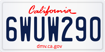 CA license plate 6WUW290