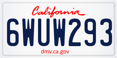 CA license plate 6WUW293