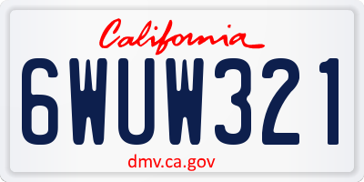 CA license plate 6WUW321