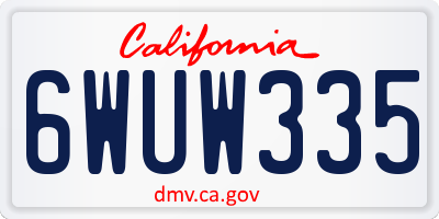CA license plate 6WUW335