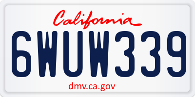 CA license plate 6WUW339