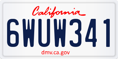 CA license plate 6WUW341