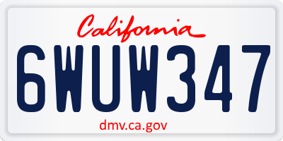 CA license plate 6WUW347
