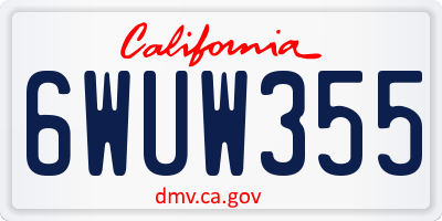 CA license plate 6WUW355