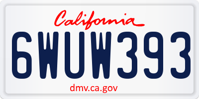 CA license plate 6WUW393
