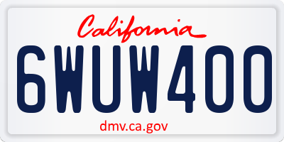 CA license plate 6WUW400