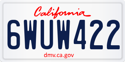 CA license plate 6WUW422