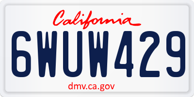 CA license plate 6WUW429