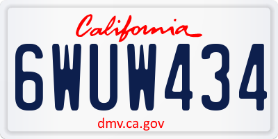 CA license plate 6WUW434