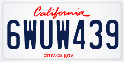 CA license plate 6WUW439