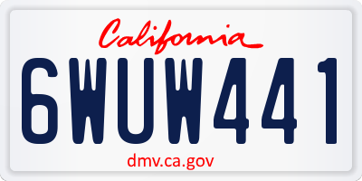 CA license plate 6WUW441