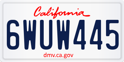 CA license plate 6WUW445