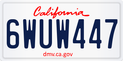 CA license plate 6WUW447