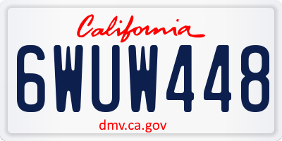 CA license plate 6WUW448