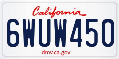 CA license plate 6WUW450