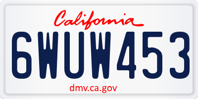 CA license plate 6WUW453