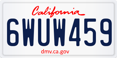 CA license plate 6WUW459