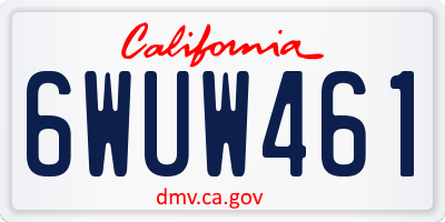 CA license plate 6WUW461